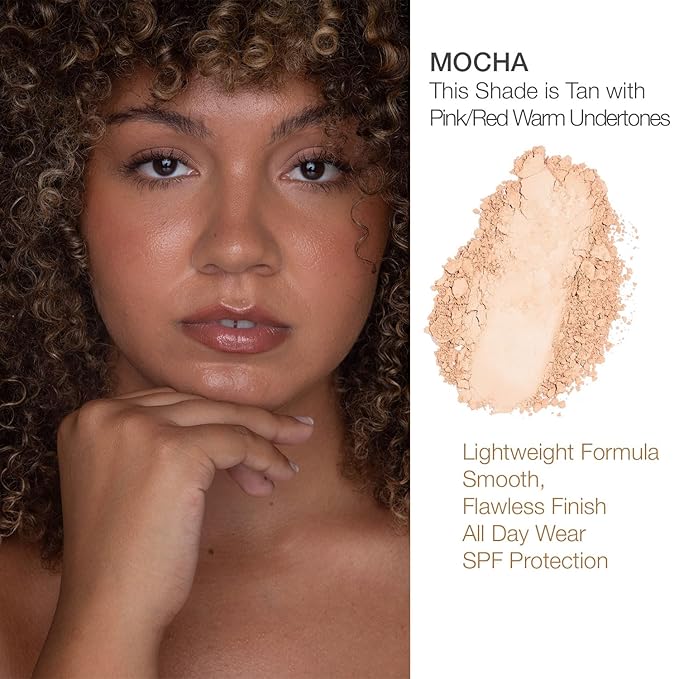 bellapierre Mineral Foundation SPF 15 - Loose Powder Foundation | Vegan & Cruelty Free Natural Makeup | Full Coverage Matte Finish | Hypoallergenic | Oil & Talc Free - 0.32 Oz - Mocha