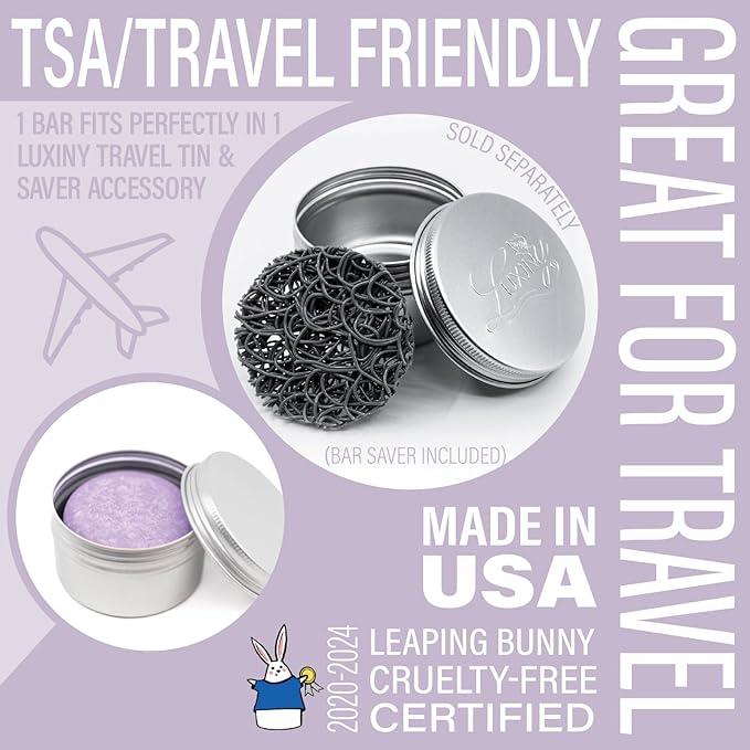 Rosemary Lavender Volumizing Shampoo Bar, Vegan, Sulfate-Free, Made in the USA, with Rice Protein for Fine Hair, Eco-Friendly, Plastic-Free, Up to 60 Washes