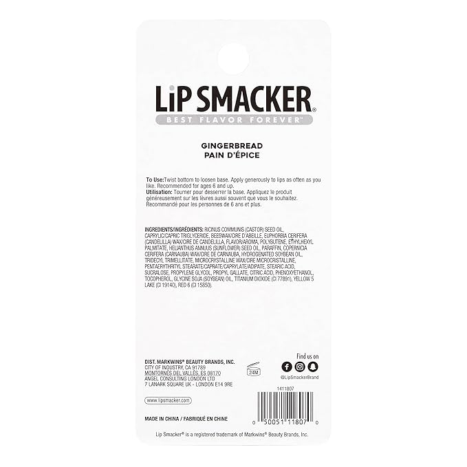 Lip Smacker Holiday Christmas Flavored Lip Balm Frappe Gingerbread Stocking Stuffer Gift For Kids