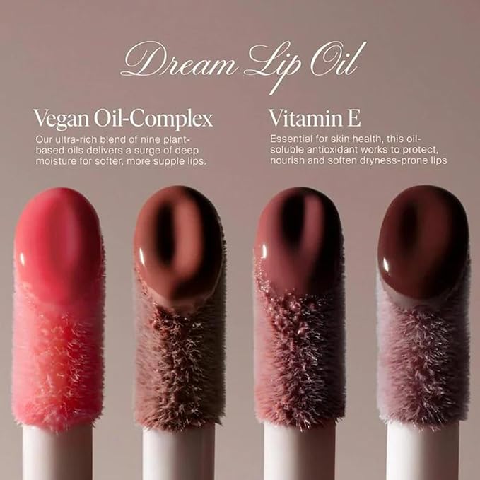 Summer Fridays Dream Lip Oil - Tinted Lip Oil with Moisturizing Sheer Coverage, High-Shine and Deep Hydration - Non-Sticky Formula for Long-Lasting Softness - Soft Mauve (0.15 Oz)