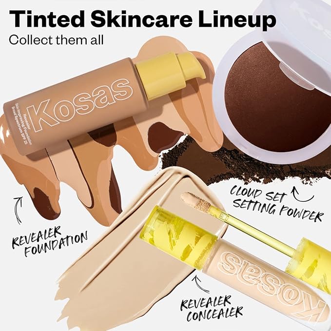 Kosas Cloud Set Face Setting Powder | Smoothing Shine Control, Soft, Sheer Setting Translucent Makeup Finish, Portable & Long-Lasting (Sheer Tan)