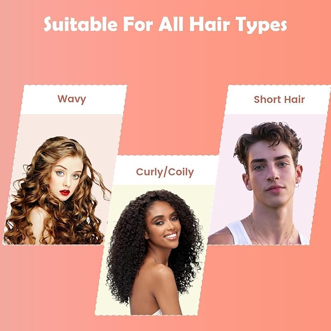 Curl Defining Brush, Curly Hair Brush Defining with Side Gear for Combing, Shaping, and Styling Curly Hair, Lightweight Candy Brush Suitable for All Wet or Dry Hair Types for Women and Men (Beige)
