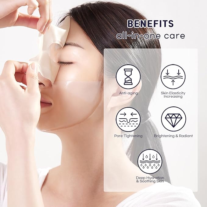 WELLDERMA Premium Retinol Collagen Restore Fitting Mask 4EA - Korean Collagen Face Mask for all around care, Wrinkles, Elasticity, Brightening, Deep Hydration, Face mask Skin Care