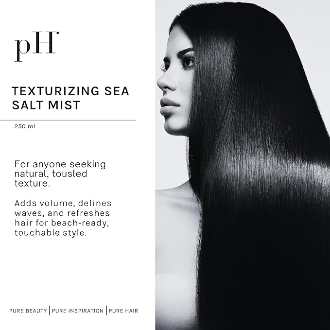 pH PURE HAIR Sea Salt Spray for Beach Waves - Volumizing Hair Spray for All Hair Types - Lightweight Unscented Formula for Textured Wavy Hair - Perfect for Curly, Wavy & Straight Hair - 6.76 Oz