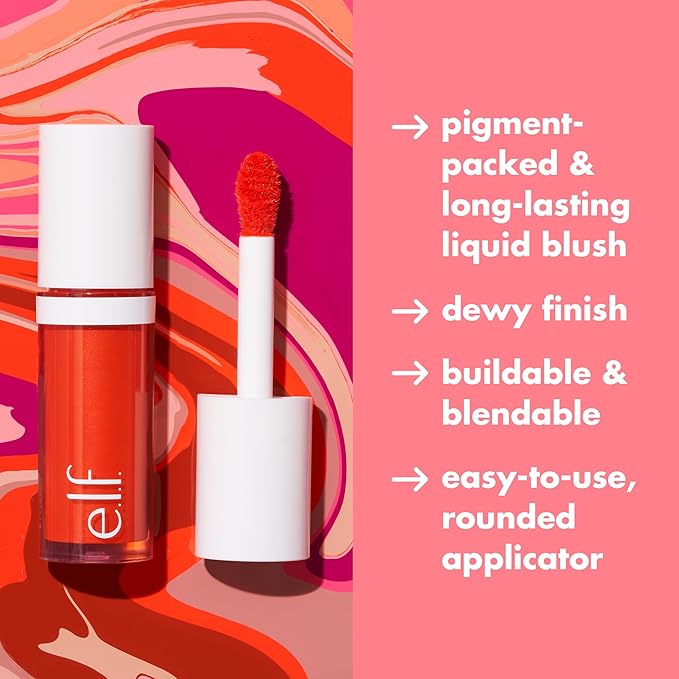 e.l.f. Camo Liquid Blush, Long-lasting Liquid Blush For High-pigment Color, Creates A Soft, Dewy Finish, Vegan & Cruelty-free, Copper Etiquette