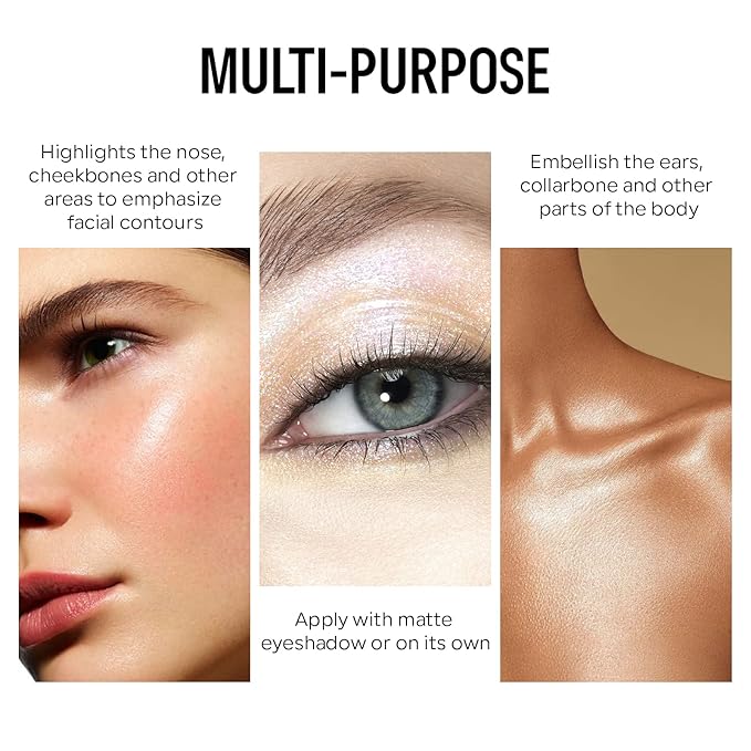 KYDA Liquid Highlighter, High Glossy Face Illuminator, Radiant Glow Liquid Filter, Silky Creamy Face Enhancing Makeup, Buildable Formula-Starlight