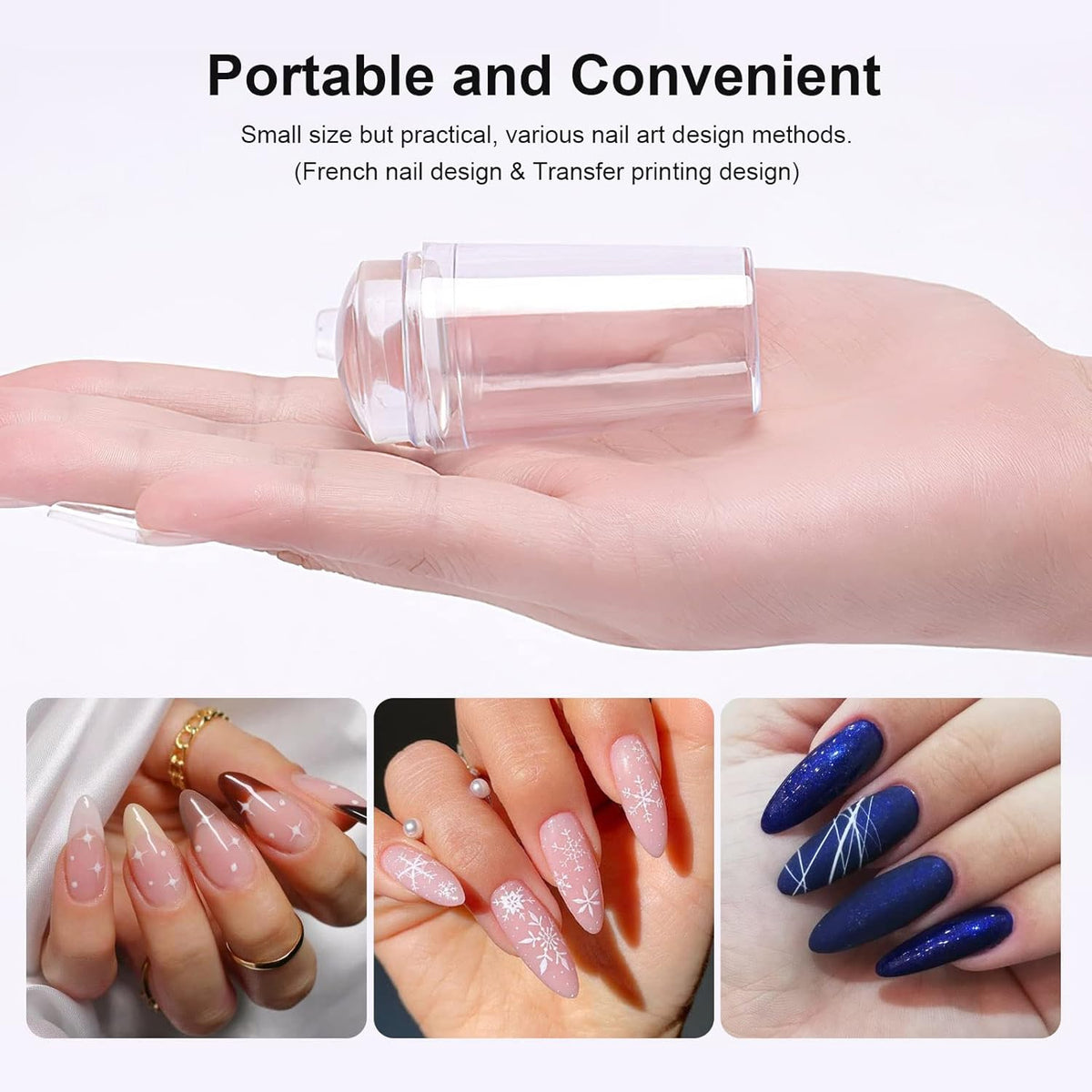 Nail Art Stamper Clear Silicone Nails Stamping Jelly with Scraper Transparent Visible Body DIY Manicure Nail Art Tool B