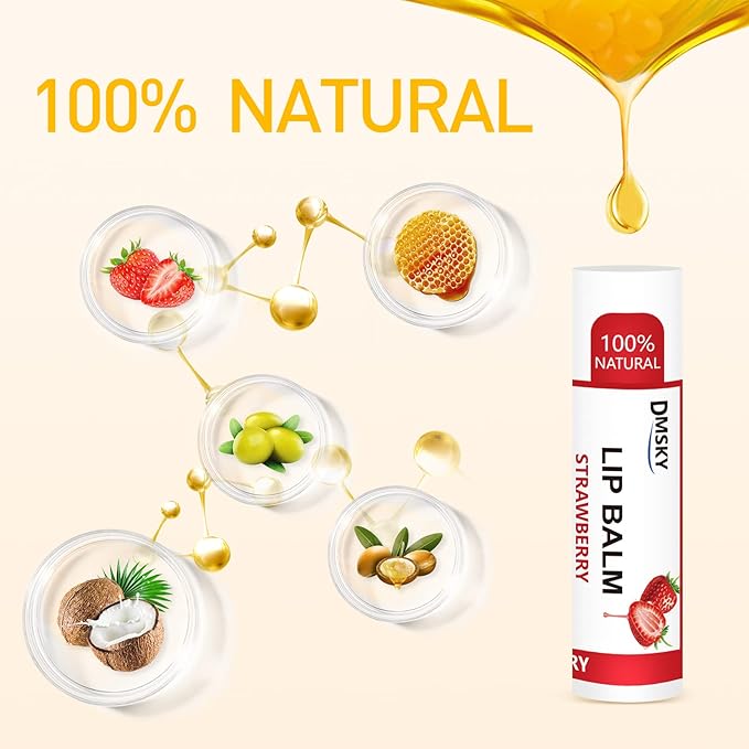 DMSKY 200 Pack Lip Balm, Natural Lip Balm Bulk with Vitamin E and Coconut Oil, Moisturizing Soothing Chapped Lips, Gifts for Women Stocking Stuffers Party Favors