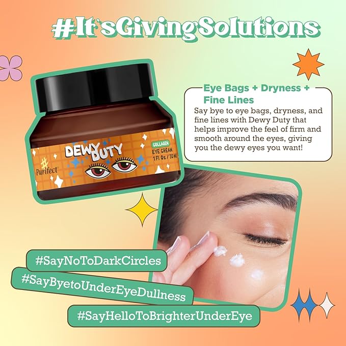 Plumping Intensive Collagen Eye Cream |Dry&Sensitive Skin | Panthenol Hyaluronic Acid |Dark Circles Wrinkles Puffiness and Bags Under Eyes | Firming Renewing Anti Aging | Made In USA |#Purifect 30ml