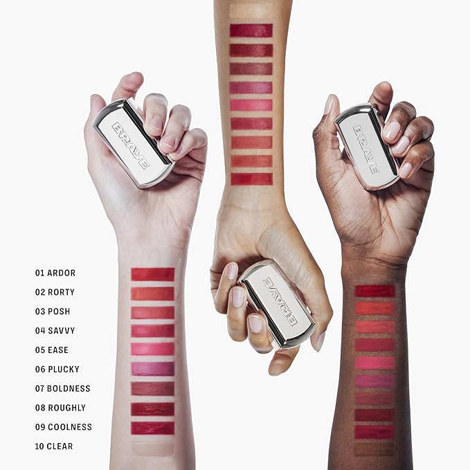 BRAYE Lipsleek Lip Balm, Monochromatic Cream Blush 2-in-1 Face Makeup, Hydrating & Mood Buildable, Vegan + Cruelty-Free Glow for Cheeks l 03 Posh