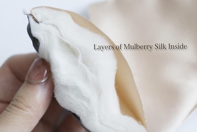 Premium 25 Momme Mulberry Silk Eye Mask for Sleeping (Vanilla Ice)