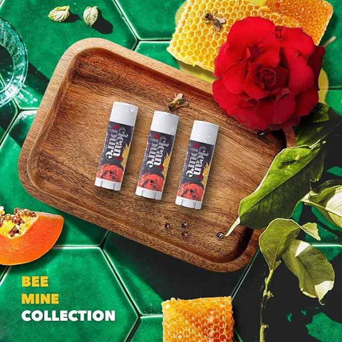 Bee Mine Lip Balm 3-Pack | Lip Care Set With 100% All Natural Beeswax | Vitamin E Oil | Flavored Lip Balm for Dry, Chapped Lips | Made in Australia……