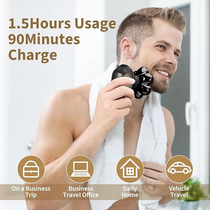 Head Shavers for Bald Men: 5-in-1 Electric Razor - IPX7 Waterproof Shaving Grooming Kit for Balder - Turbo Speed & Precision Blades