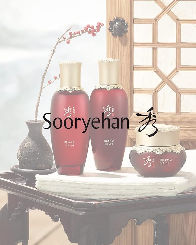 Sooryehan Hyobidam Fermented Skincare Gift Set (13.53fl oz) - Premium Korean Skin Care for Intense Hydration, Elasticity. Ginseng, Snow Fungus.