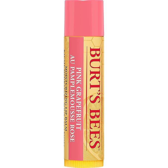 Burt's Bees Lip Balm - Pink Grapefruit, Lip Moisturizer With Responsibly Sourced Beeswax, Tint-Free, Natural Origin Conditioning Lip Treatment, 2 Tubes, 0.15 oz.