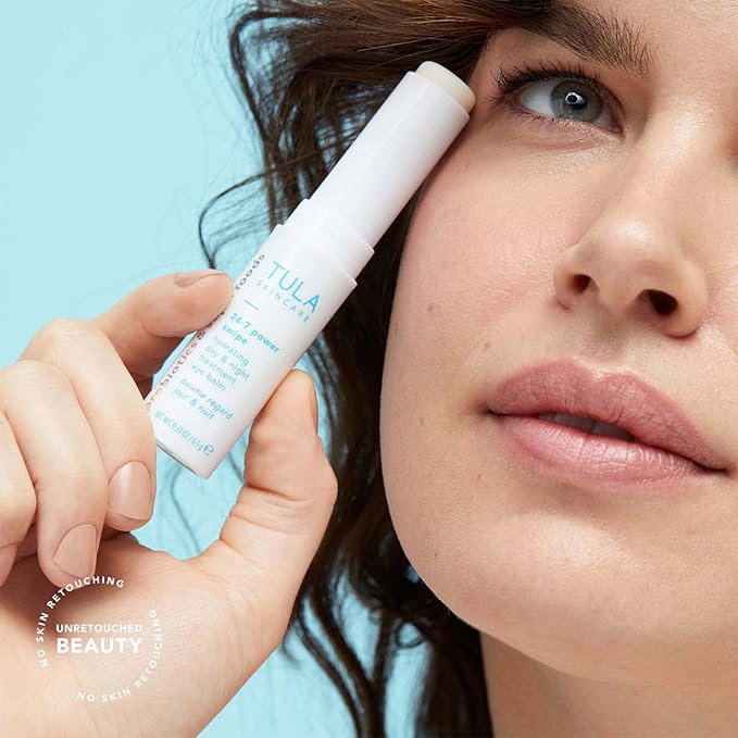 TULA 24-7 Power Swipe Hydrating Eye Balm | Dark Circle Treatment, Instant Brightening, Portable | 0.23oz
