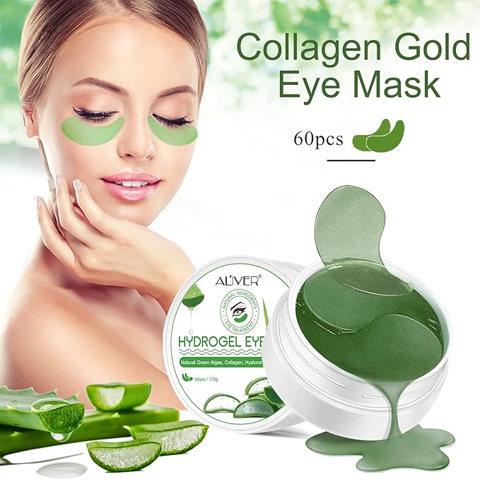 Under Eye Patches -30 Pairs, Collagen Eye Mask for Dark Circles, Puffy Eyes, Wrinkles Treatment, Aloe Eye Bags with Hyaluronic Acid and Collagen, Moisturizing & Anti-Aging