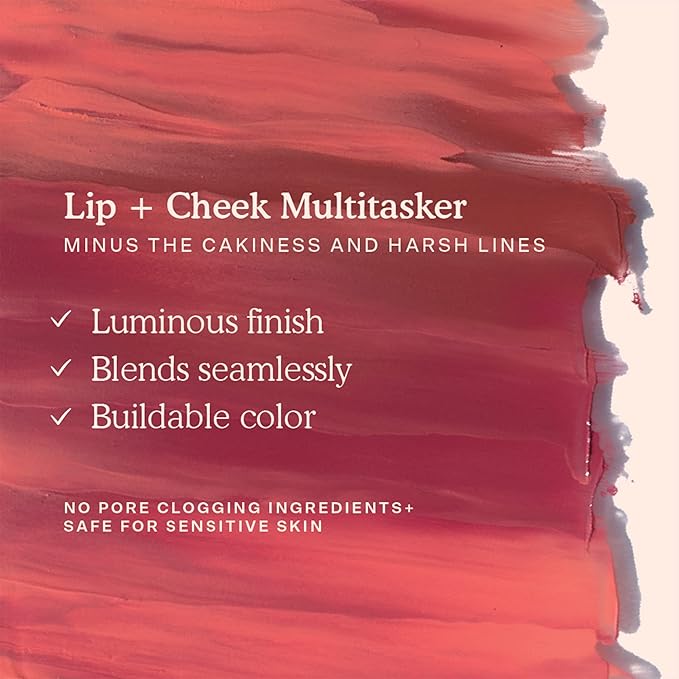 Tower 28 Beauty BeachPlease Cream Blush for Cheeks and Lips - Multi-Purpose Lip and Cheek Tint in Orange Blush - for Sensitive Skin – Color POWER HOUR, Luminous Finish