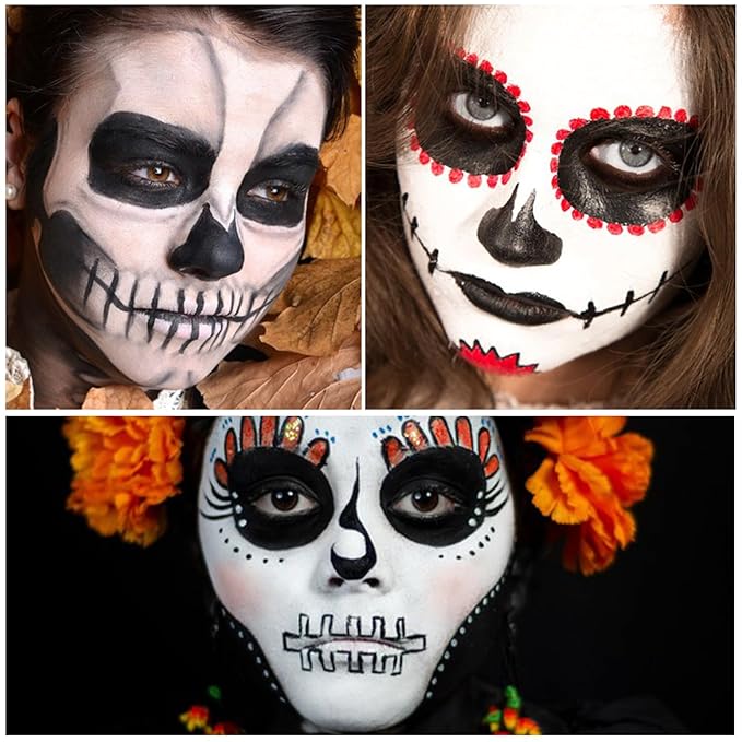 White Face Body Paint Halloween Cosplay Clown Zombie Costume Sfx Makeup Professional Oil Based Cream Face Paint Palette for Adults and Kids