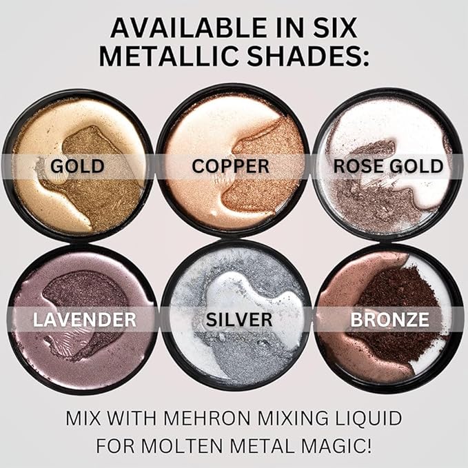 Mehron Makeup Metallic Powder (.17 oz) with Mixing Liquid (1 oz) (COPPER)
