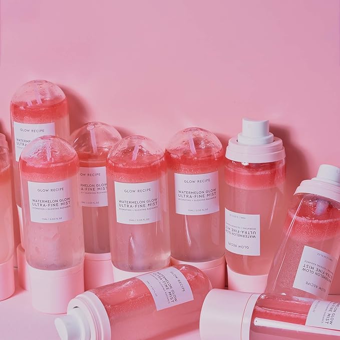 Glow Recipe Watermelon Glow Facial Spray + Hydrating Mist - Ultra-Fine Face Mist with Hyaluronic Acid + Hibiscus AHA to Refresh Dry Skin & Enhance Dewy Makeup - Suitable for All Skin Types (75ml)