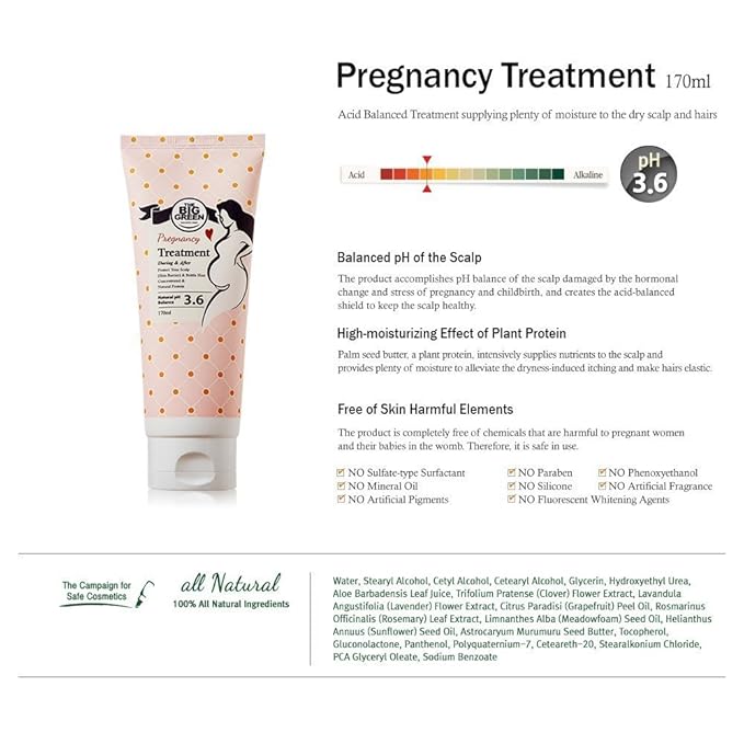 Big Green Pregnancy Treatment 170ml- Natural Ingredients-Chemical Free-Dry & Damaged-Moisturizing & Hydrating