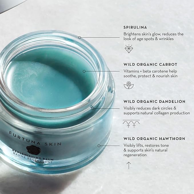 Furtuna Skin Olive Replenishing Balm - Intensive, Hydrating, Repair & Nourishment for Face, Neck, and Declotte - Organic and Vegan Ingredients, EWG Verified
