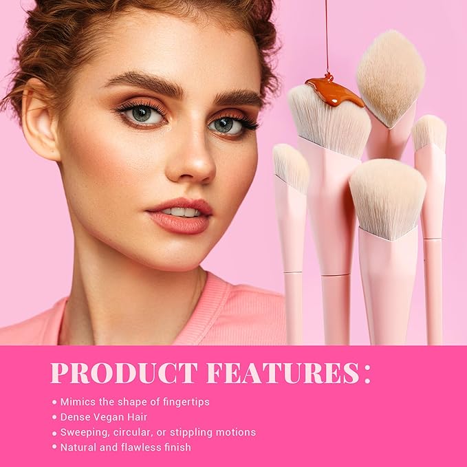Jessup Pink Makeup Brushes Set 14Pcs Make up Brushes Premium Vegan Foundation Concealer Blush Eyeshadow Eyeliner Powder Highlighter Blending Face Brush Set with Gift Box, T495-G