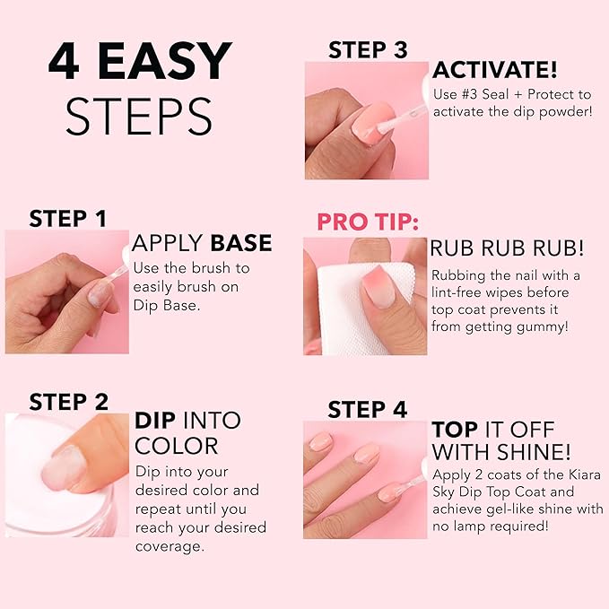 Kiara Sky Long Lasting Nail Dip Powder Pink Tones 1 oz, Pink Up the Pace