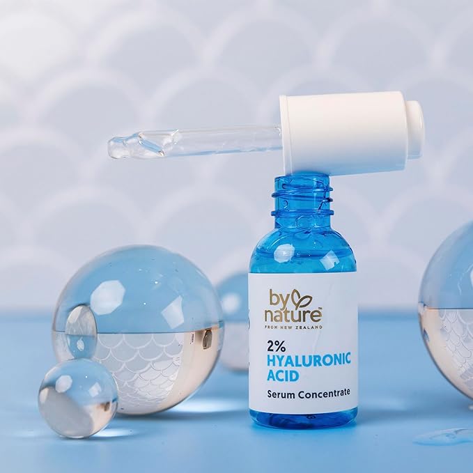 By Nature 2% Hyaluronic Acid Serum for Face & Neck - Skincare from New Zealand - 2% Hyaluronic Acid Facial Serum Concentrate - 1fl. Oz