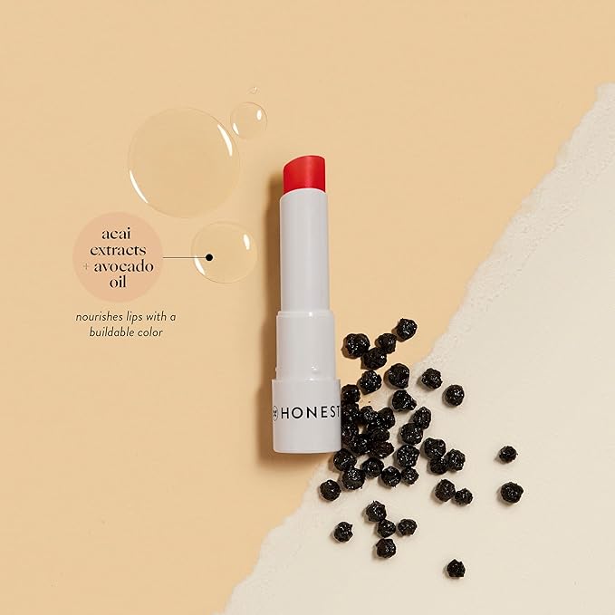 Honest Beauty Tinted Lip Balm | Antioxidant-rich Acai Extracts + Avocado Oil | EWG Certified, Vegan, Cruelty Free | Dragon Fruit