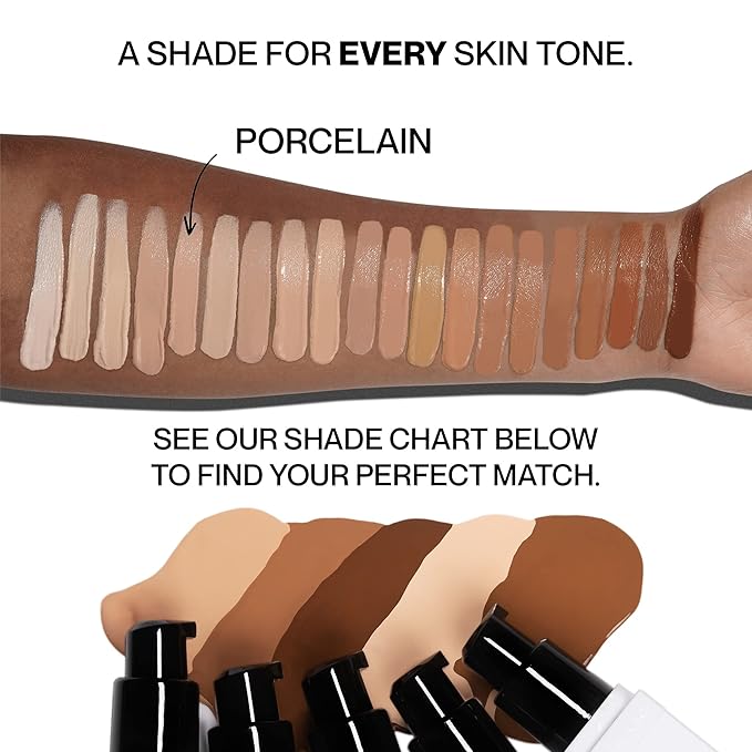 HIDE PREMIUM Liquid Foundation, Multi-Use Waterproof Foundation, Medium/Full Coverage Foundation, Shades for All Skin Types (See Shade Finder), Porcelain, 1 fl oz