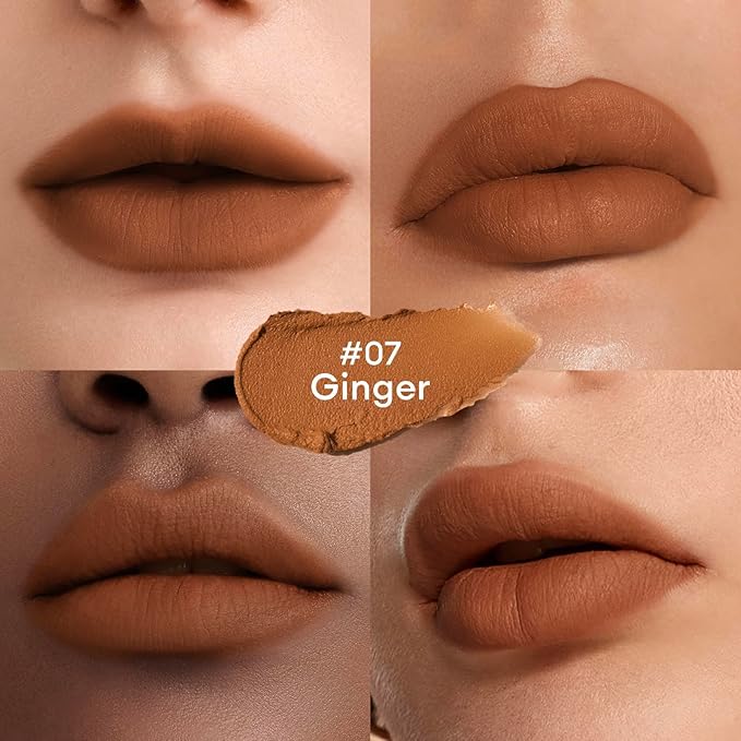 ITY Velvet Matte Finish Lip Stain-Mousse Textured Lip Clay, Red Shade, Conceals Lip Lines, Rich Pigment Lip Tint Lipsticks,0.14 oz (4g) in Truffle, Ginger.
