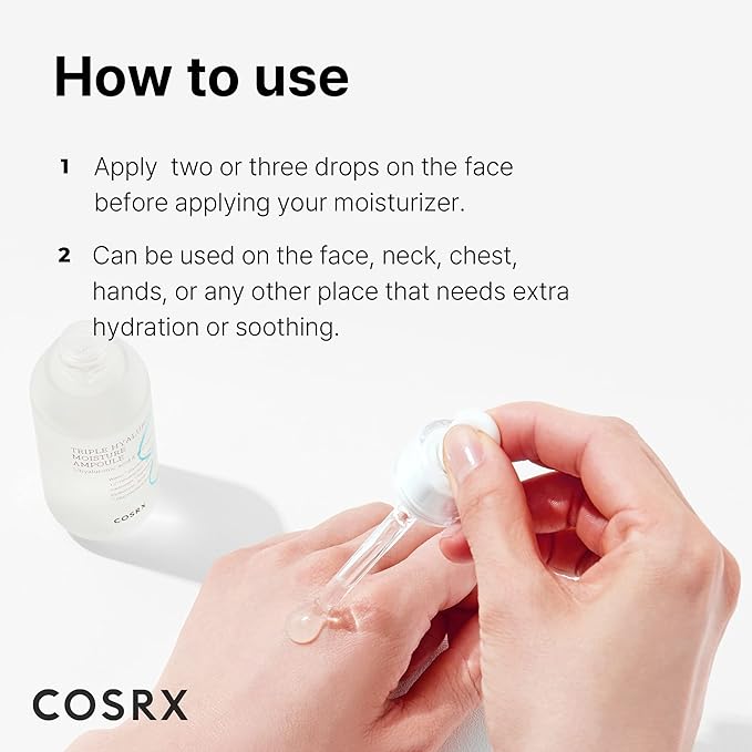 COSRX Hydrium Triple Hyaluronic Moisture Ampoule, 40ml / 1.35 fl.oz | Hyaluronic Acid Viscous Serum | Korean Skin Care, Animal Testing Free, Paraben Free