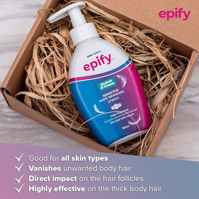 Epify Intimate Hair Removal Cream for Men and Women - Sensitive Skin, Pubic & Bikini Areas (Pack of 3)