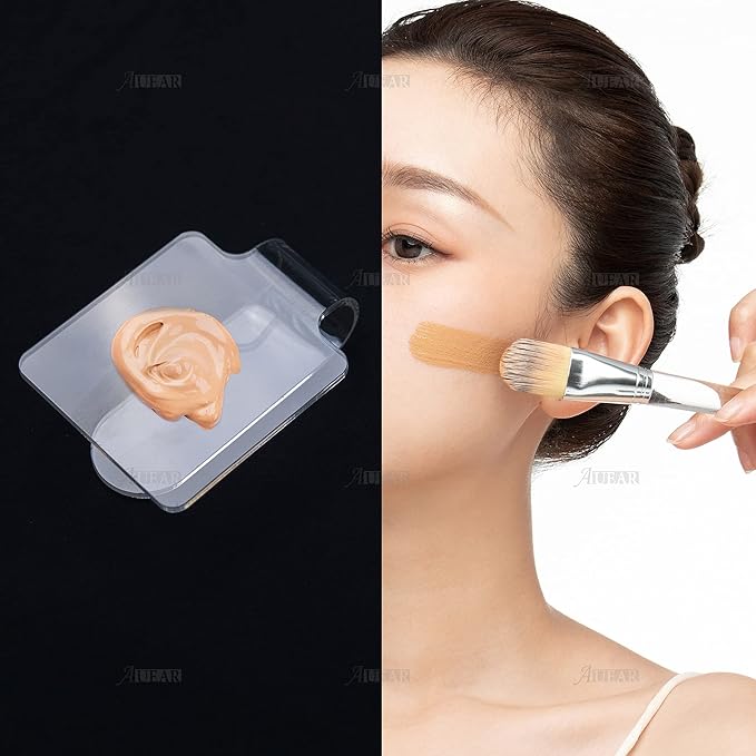 AUEAR, 3 Pack Professional Makeup Hand-held Palette Makeup Mixing Tray Clear Acrylic Nail Art Manicure or Foundation Eye Shadow Cremes Powders and Cosmetics