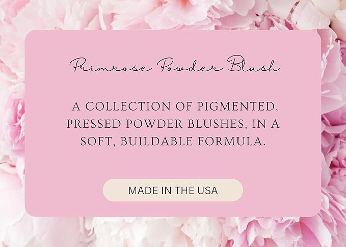 PRIMROSE POWDER BLUSH, Pressed Blush Face Makeup, Buildable Formula, Smooth Finish, Paraben Free, Made in the USA 0.11 oz. (Classic Plum)