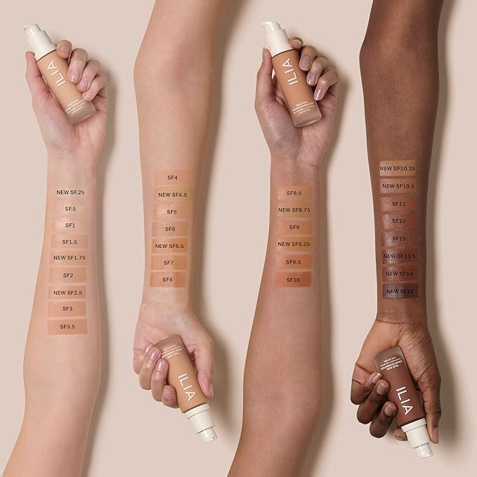 ILIA - True Skin Serum Foundation | Non-comedogenic, Cruelty-Free, Vegan, Weightless Feel, Buildable Coverage, Safe For Sensitive Skin (Aran SF6.5)