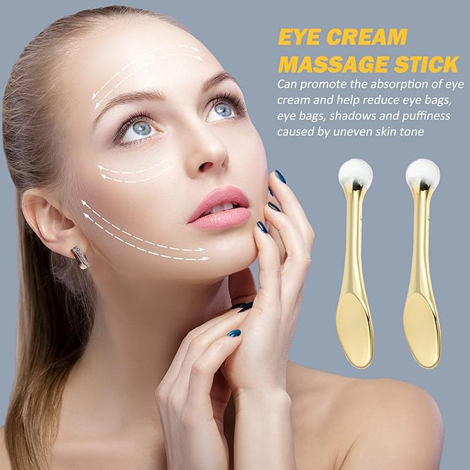 EXCEART 6pcs Metal Makeup Spatula Mini Spoon Eye Cream Massage Sticks Beauty Scoop for Facial Cosmetic Face Cream