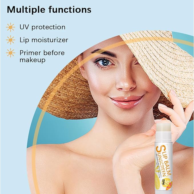 Spf 30 Lip Balm, 3Pcs Sunscreen Lip Balm, Lip Balm With Spf, Flavored Lip Balm, Vitamin E Lip Balm Set, Aloe Vera Hydrating Lip Balm for Women Gilrs
