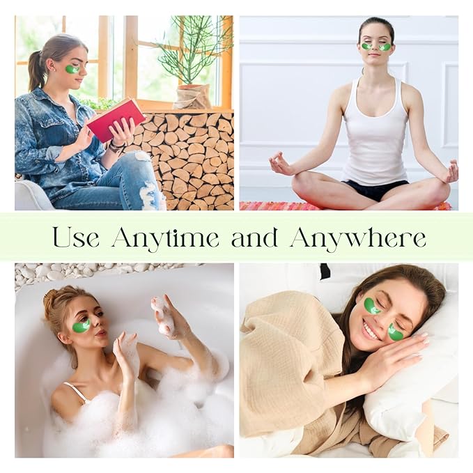 60 Pack Avocado Extract Eye Masks,Hyaluronic Acid Augenpads,Moisturising Eye Mask,Remove Dark Circles,Tear Bags,Wrinkles,Puffiness,Suitable for All Skin Types