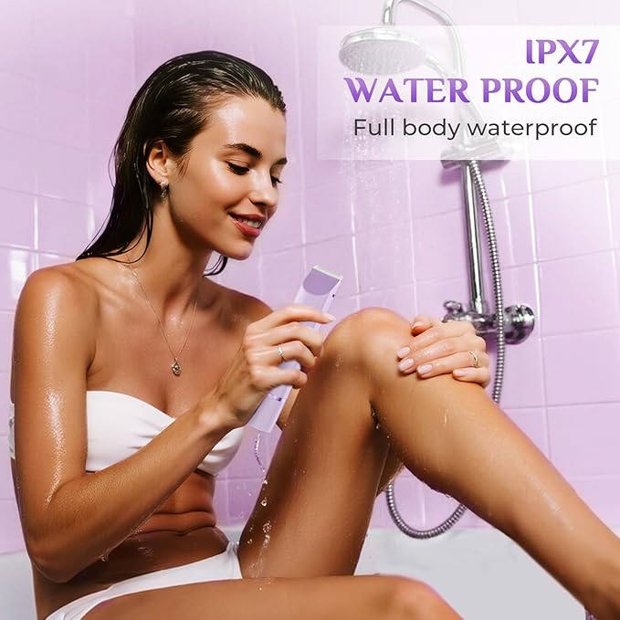 2025 New 2-in-1 Electric Bikini Trimmer for Women - Dual Head Electric Razor,Waterproof Painless Bikini Shaver, Pubic Hair Trimmer for Private Area & Body Hair, Purple