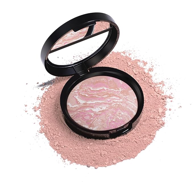 Baked Powder Foundation Makeup, Brighten Color Correcting Foundation Make up, Foundation for Mature Skin, Face Powder for Women, Full Coverage, Natural Finish & Easy to Use #01