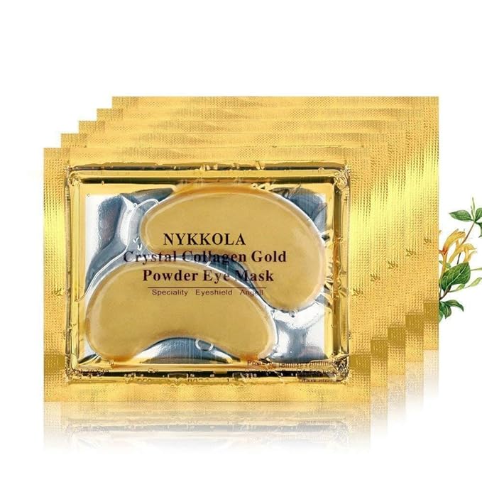 20 Pairs Gold Eye Mask Powder Crystal Gel Collagen Eye Pads For Anti-Aging & Moisturizing Reducing Dark Circles, Puffiness, Wrinkles