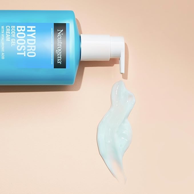 Neutrogena Hydro Boost Body Moisturizing Gel Cream with Hyaluronic Acid, Non-Greasy & Fast Absorbing, Lightweight Hydrating Body Lotion for Normal to Dry Skin, Fragrance-Free, 16 oz