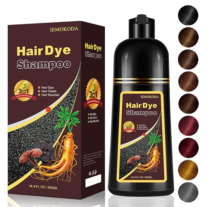 Light Brown Hair Dye Shampoo, 3-in-1 Hair Color Shampoo for Gray Hair Coverage for Women & Men, Natural Brown Shampoo Hair Dye Colors Hair in Minutes, Shampoo Tinte Para El Cabello, Champu Para Canas
