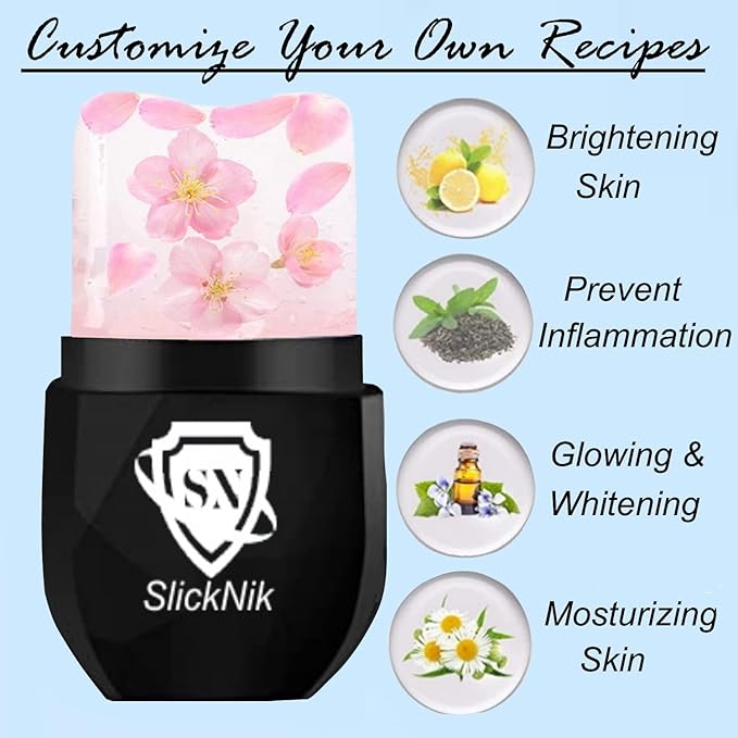 Ice Roller for Face and Eyes, Face Massager Use for Tighten & Double Skin Tone, Enhance Your Natural Glow with Ice Face Roller (Smoky Black)
