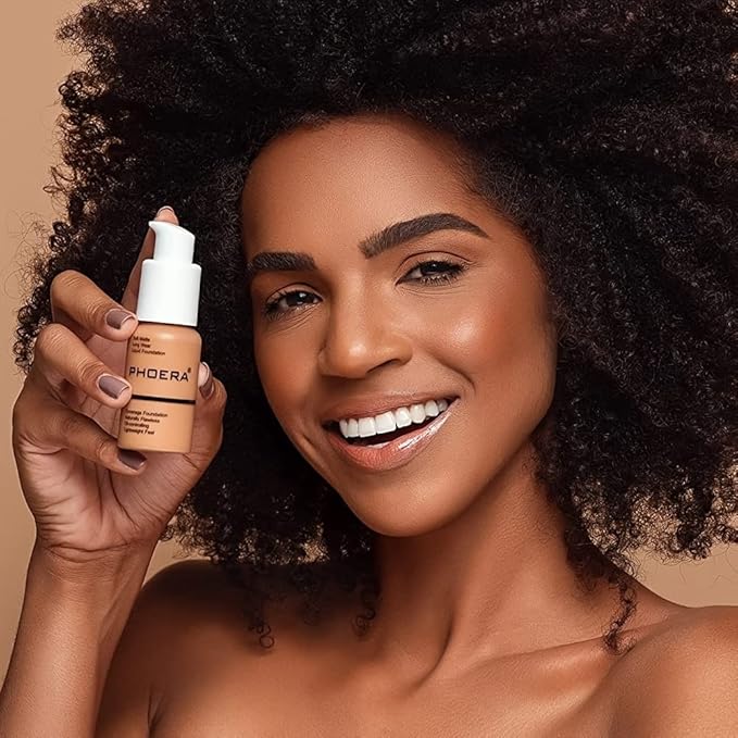 BestLand 2Pack PHOERA Foundation Full Coverage Liquid Foundation Cream - Long-lasting Lightweight Concealer - Oil-Free Formula - Natural Shade - Suitable for All Skin Types (2 Pack Buff Beige #104)