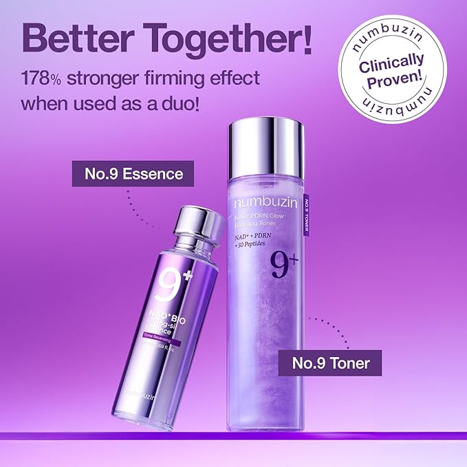 numbuzin No.9 Toner | NAD+ PDRN Glow Boosting Toner | Glowing, Firming, Hydrating, Elasticity, Wrinkles, Fine Lines, Korean Skincare | Salmon PDRN, Peptides, NAD | Essence for Dry Skin | 5.07 fl. Oz