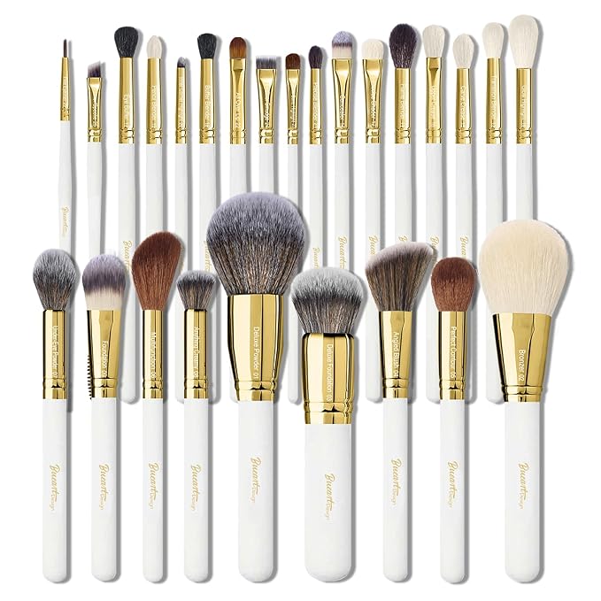Professional Makeup Brushes Set Premium Quality Goat Hair Synthetic Fiber Powder Foundation Highlight Concealer Eyeshadow Blending By Bueart Design